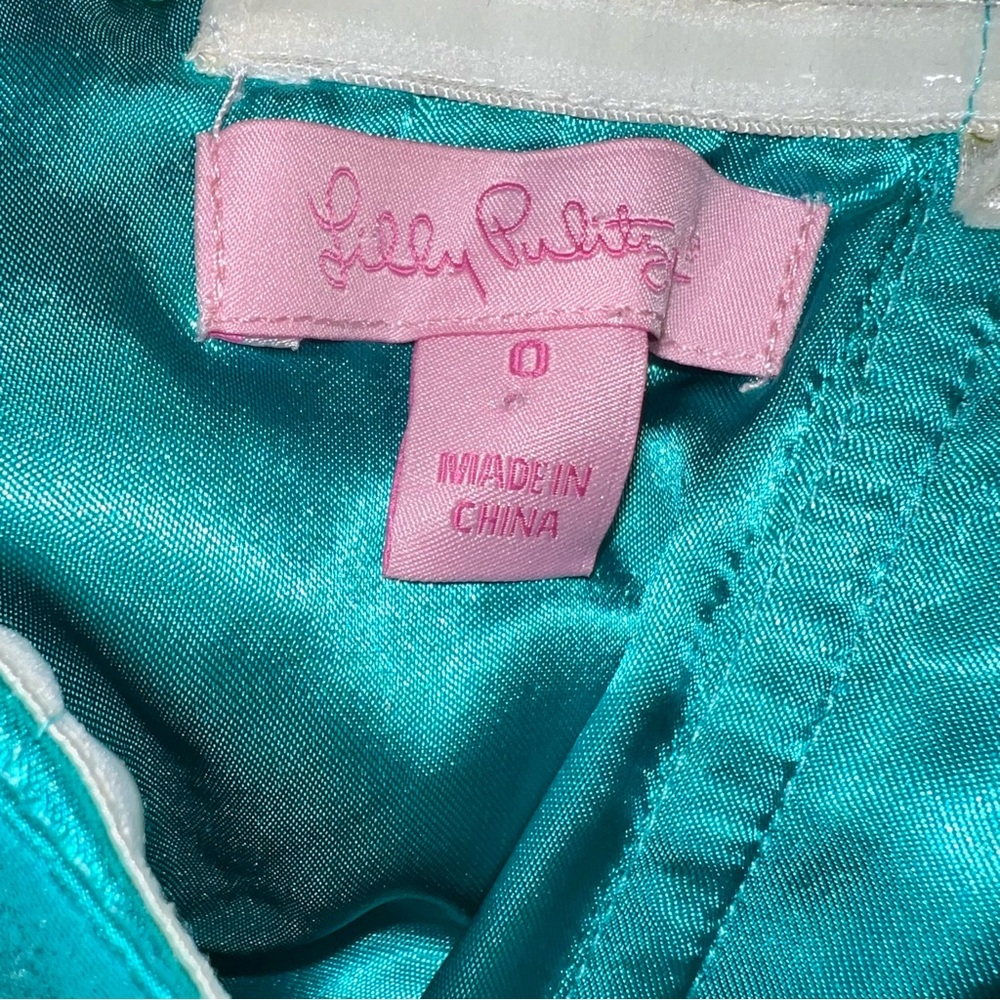 Lilly Pulitzer Dress Jillie Chiffon strapless Silk lined Sz 0 - Picture 4 of 4